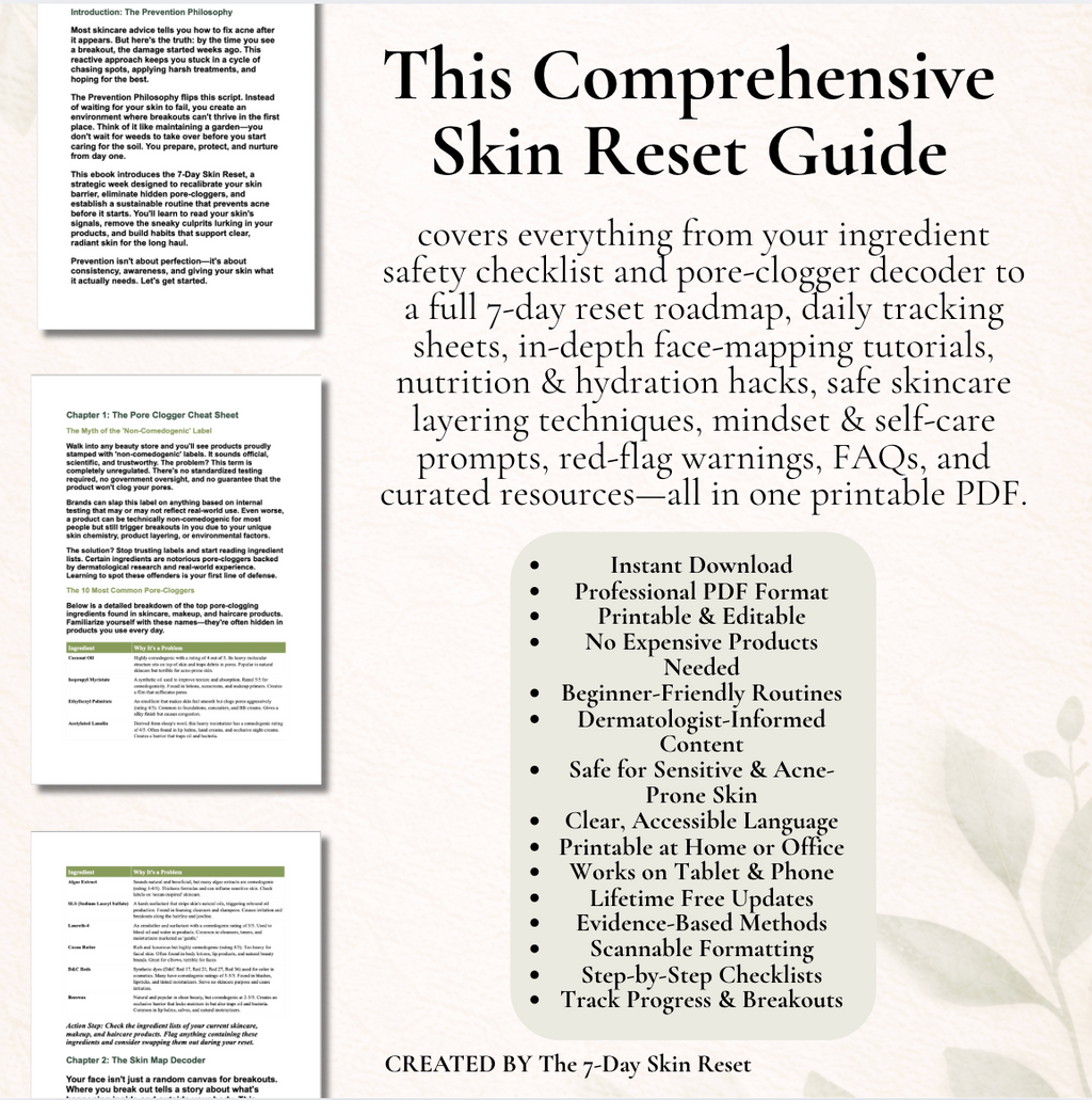 The 7-Day Skin Reset Ebook – Complete Prevention Blueprint for Clear, Radiant Skin (Instant PDF)